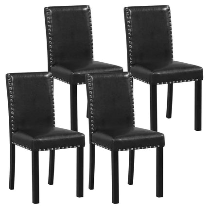 Set of 4 Dining Chairs with Solid Rubber and Wood Legs - Dining Chairs