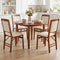 Set of 4 Folding Dining Chairs with Padded Seat and High Backrest - Walnut - Oasis Home Essentials