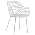 Set of 4 Heavy Duty Modern Dining Chair with Airy Hollow Backrest-White - White - Dining Chairs