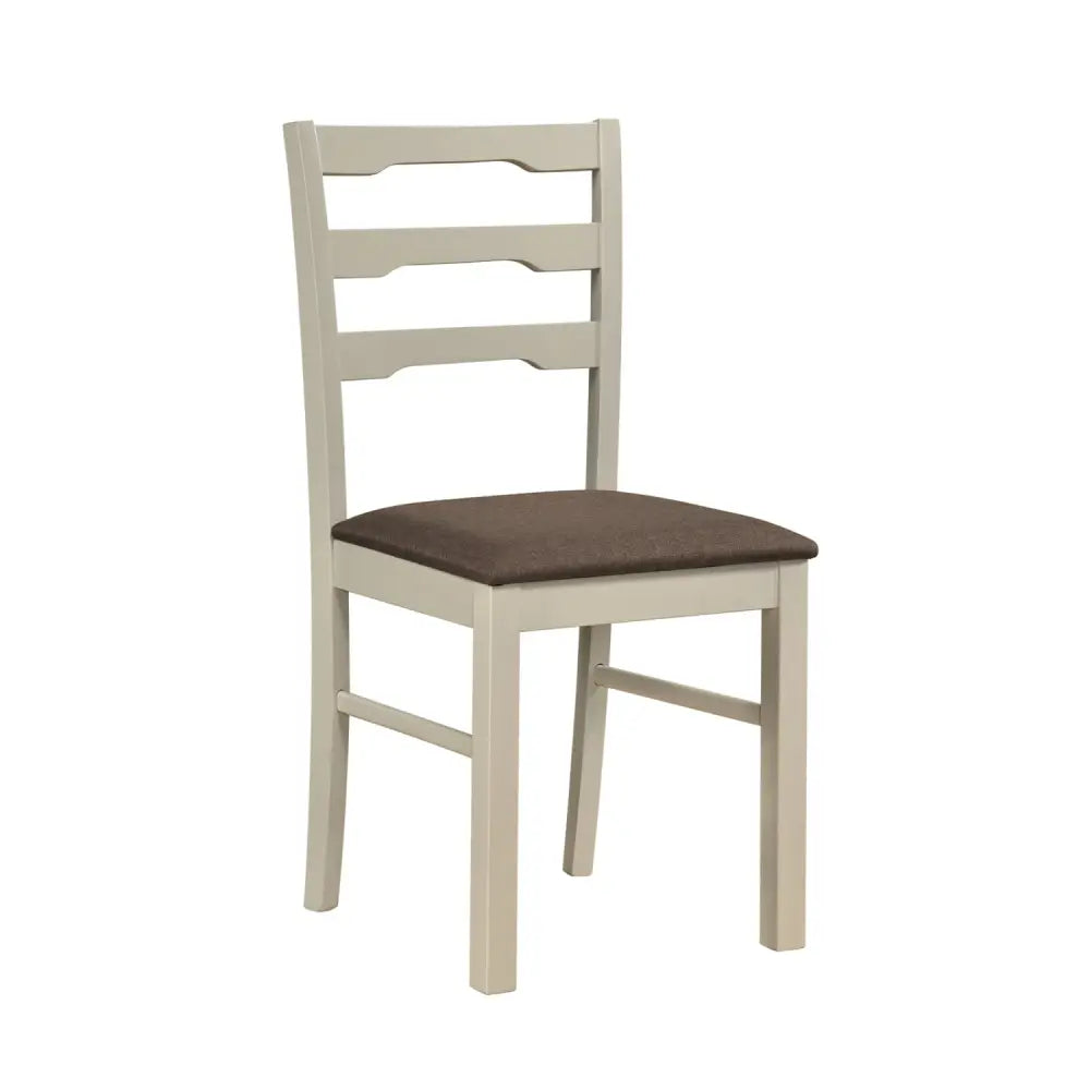 Set of 4 Linen Style Upholstered Dining Chairs with Wood Frames-White - White - Dining Chairs