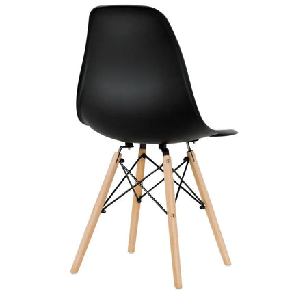 Set of 4 Modern Dining Side Chair Wood Legs-Black - Black - Dining Chairs