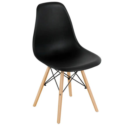 Set of 4 Modern Dining Side Chair Wood Legs-Black - Black - Dining Chairs