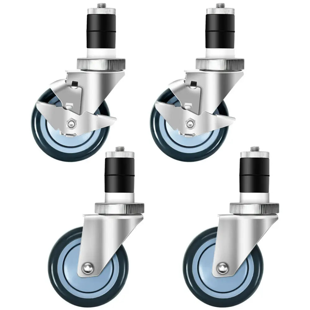 Set of 4 Swivel Caster Wheel with Brake - Kitchen Islands & Carts