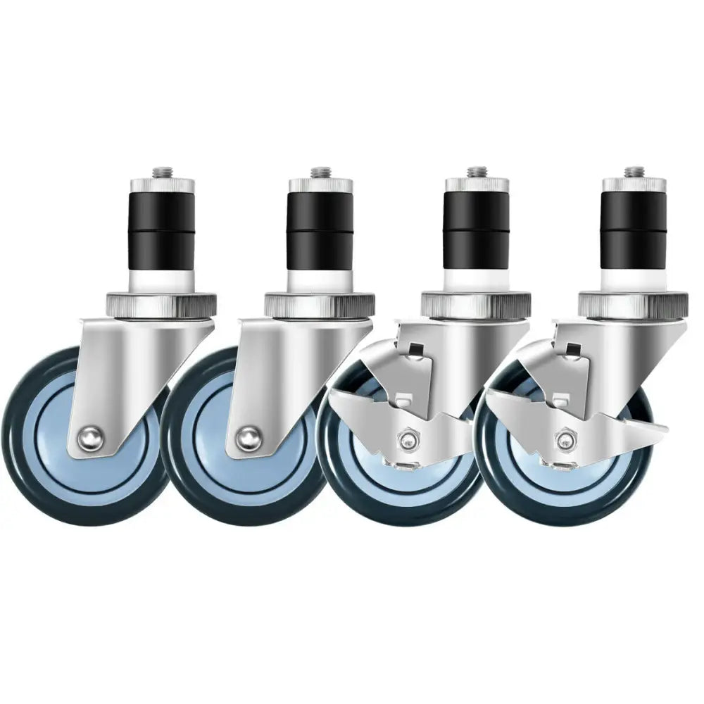 Set of 4 Swivel Caster Wheel with Brake - Kitchen Islands & Carts