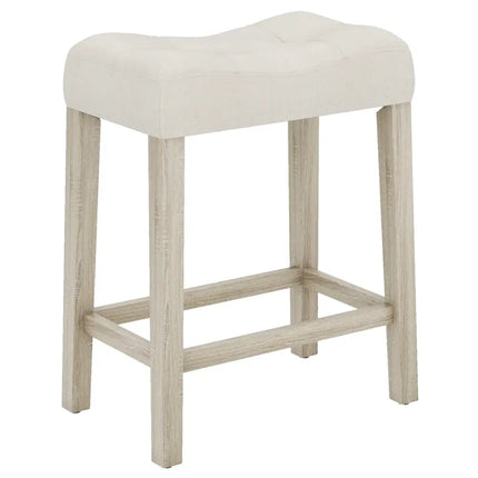 Set of 4 Upholstered Counter Height Bar Stool with Curved Saddle-Seat-Gray - Gray - Bar Stools