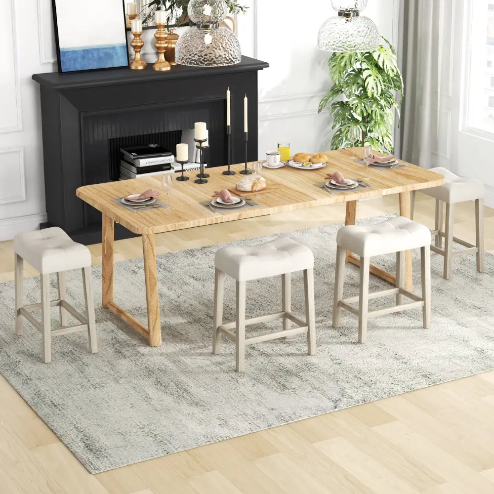 Set of 4 Upholstered Counter Height Bar Stool with Curved Saddle-Seat-Gray - Gray - Bar Stools