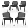 Set of 5 Stackable Conference Chairs with Mesh Back - Oasis Home Essentials