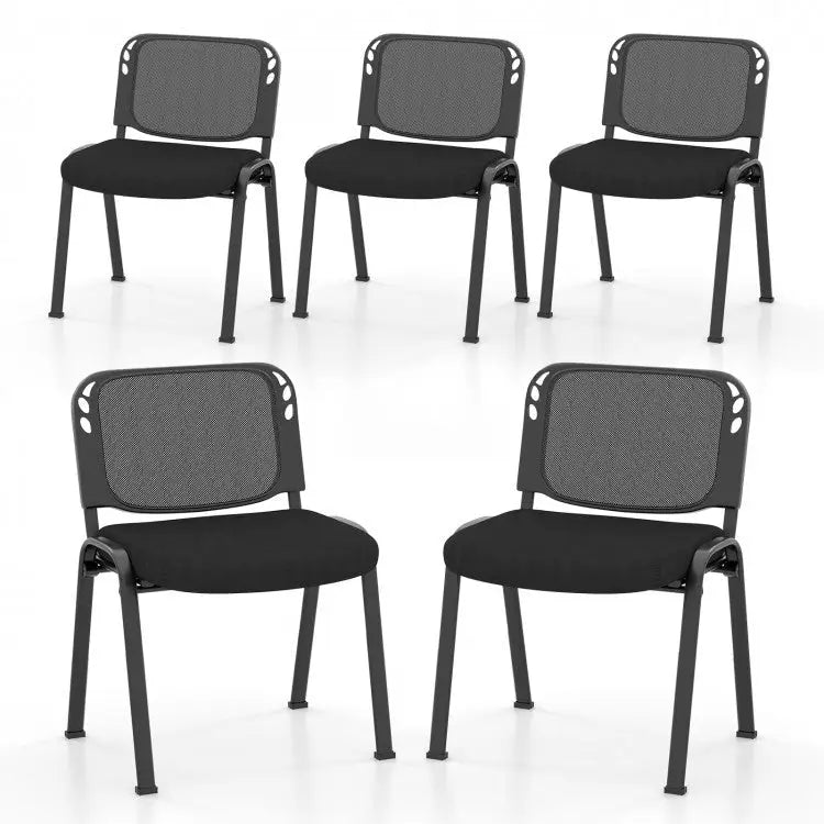 Set of 5 Stackable Conference Chairs with Mesh Back - Oasis Home Essentials