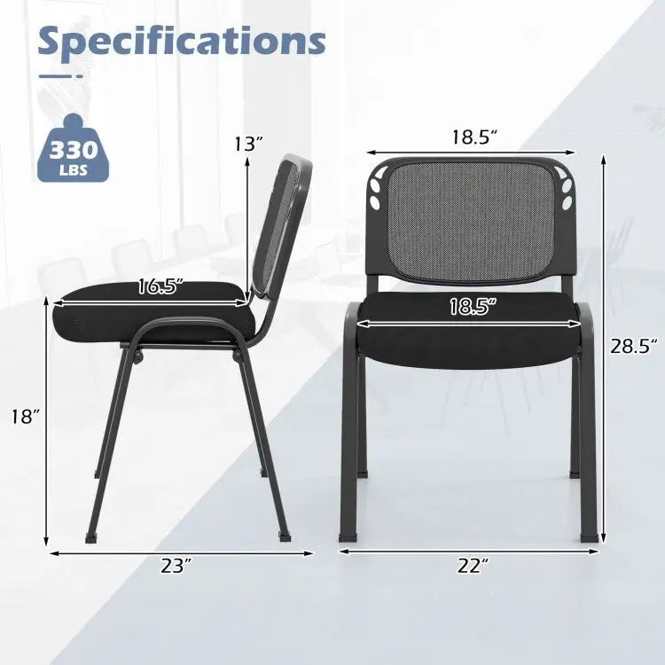 Set of 5 Stackable Conference Chairs with Mesh Back - Oasis Home Essentials