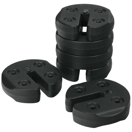Set of 6 Canopy Weights 30lbs Weight Plate Kit with No-Pinch Design - Black - Outdoor Umbrella Bases