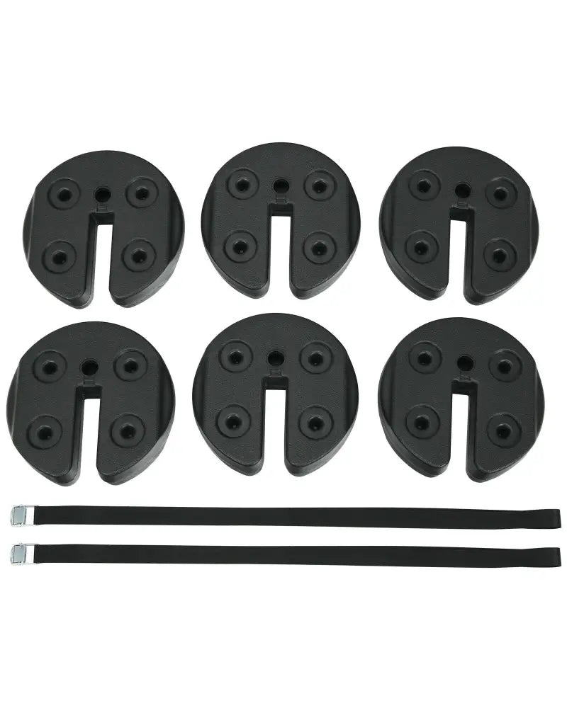 Set of 6 Canopy Weights 30lbs Weight Plate Kit with No-Pinch Design - Black - Outdoor Umbrella Bases