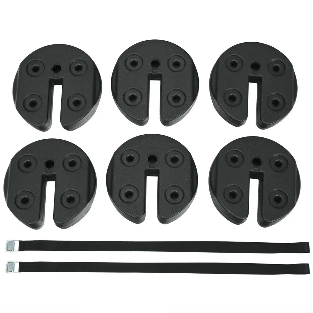Set of 6 Canopy Weights 30lbs Weight Plate Kit with No-Pinch Design - Black - Outdoor Umbrella Bases