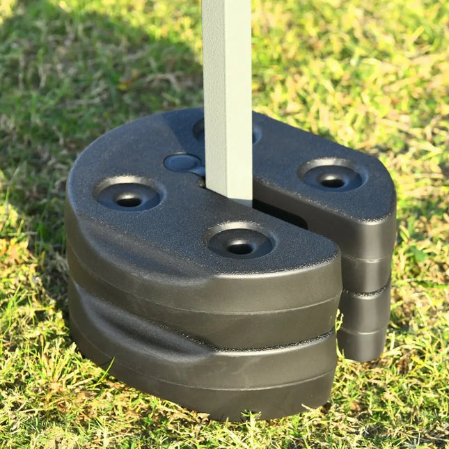 Set of 6 Canopy Weights 30lbs Weight Plate Kit with No-Pinch Design - Black - Outdoor Umbrella Bases