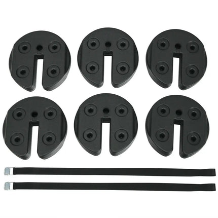 Set of 6 Canopy Weights 30lbs Weight Plate Kit with No-Pinch Design - Black - Outdoor Umbrella Bases