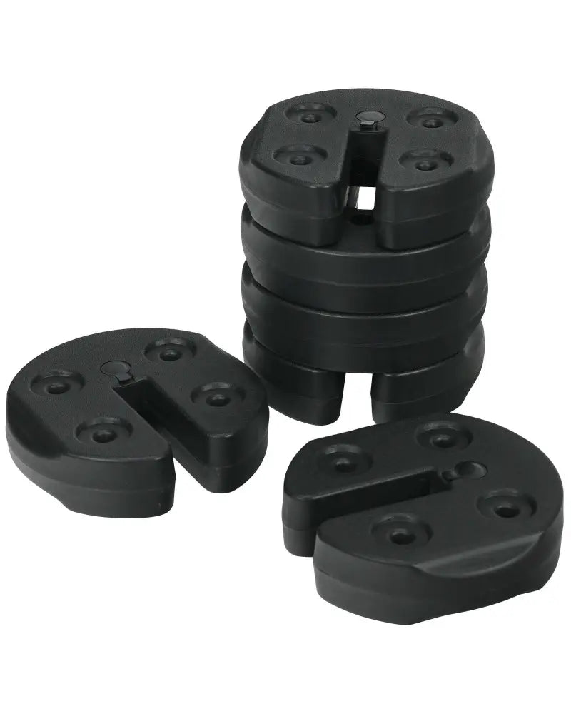 Set of 6 Canopy Weights 30lbs Weight Plate Kit with No-Pinch Design - Black - Outdoor Umbrella Bases