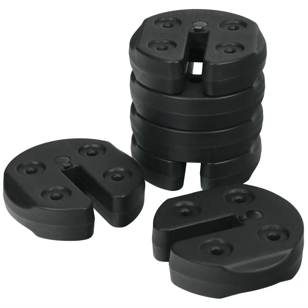 Set of 6 Canopy Weights 30lbs Weight Plate Kit with No-Pinch Design - Black - Outdoor Umbrella Bases
