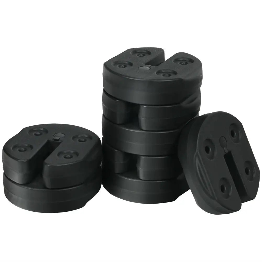Set of 8 Canopy Weights 40lbs Weight Plate Kit with No-Pinch Design - Black - Outdoor Umbrella Bases