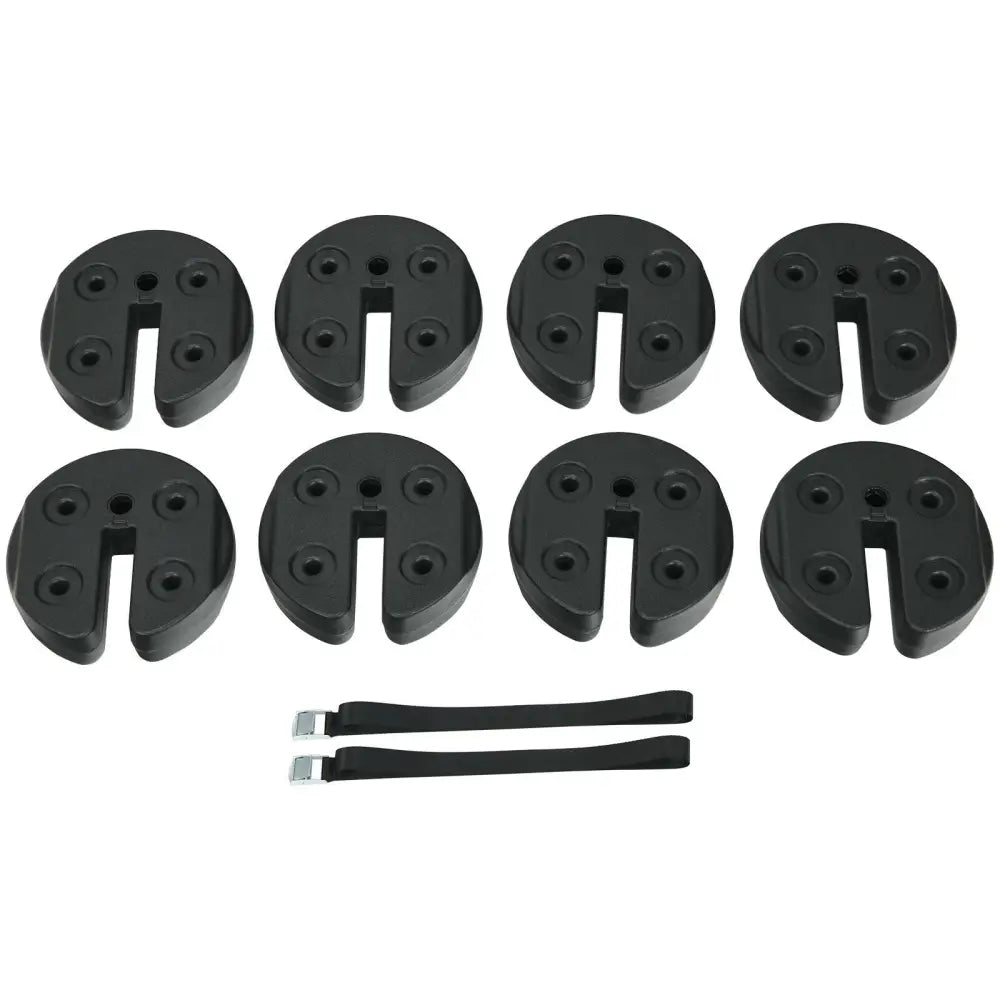 Set of 8 Canopy Weights 40lbs Weight Plate Kit with No-Pinch Design - Black - Outdoor Umbrella Bases