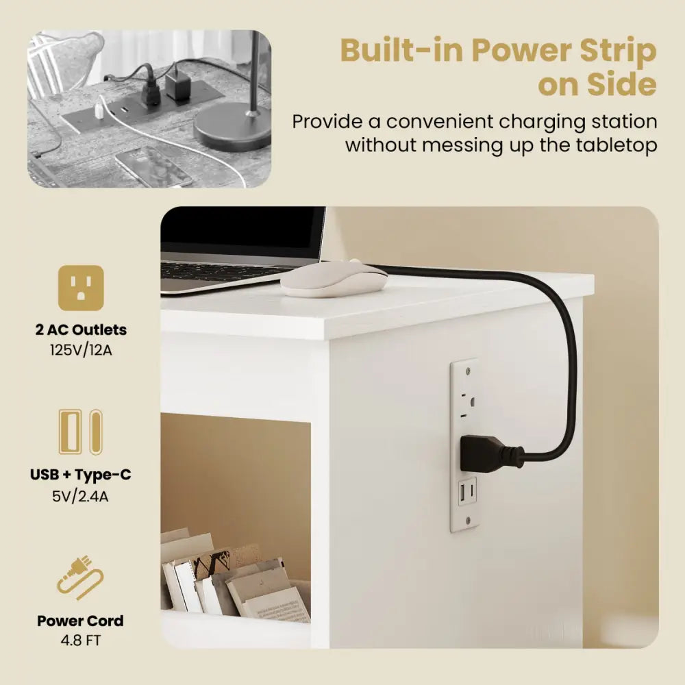 Sewing Machine and Table Set with Charging Station Folding Craft Desk and Beginner Sewing Machine - Office Desks