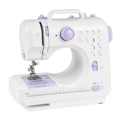 Sewing Machine for Beginners Mini Sewing Machine with 12 Built-in Stitches - White - Sewing Tables