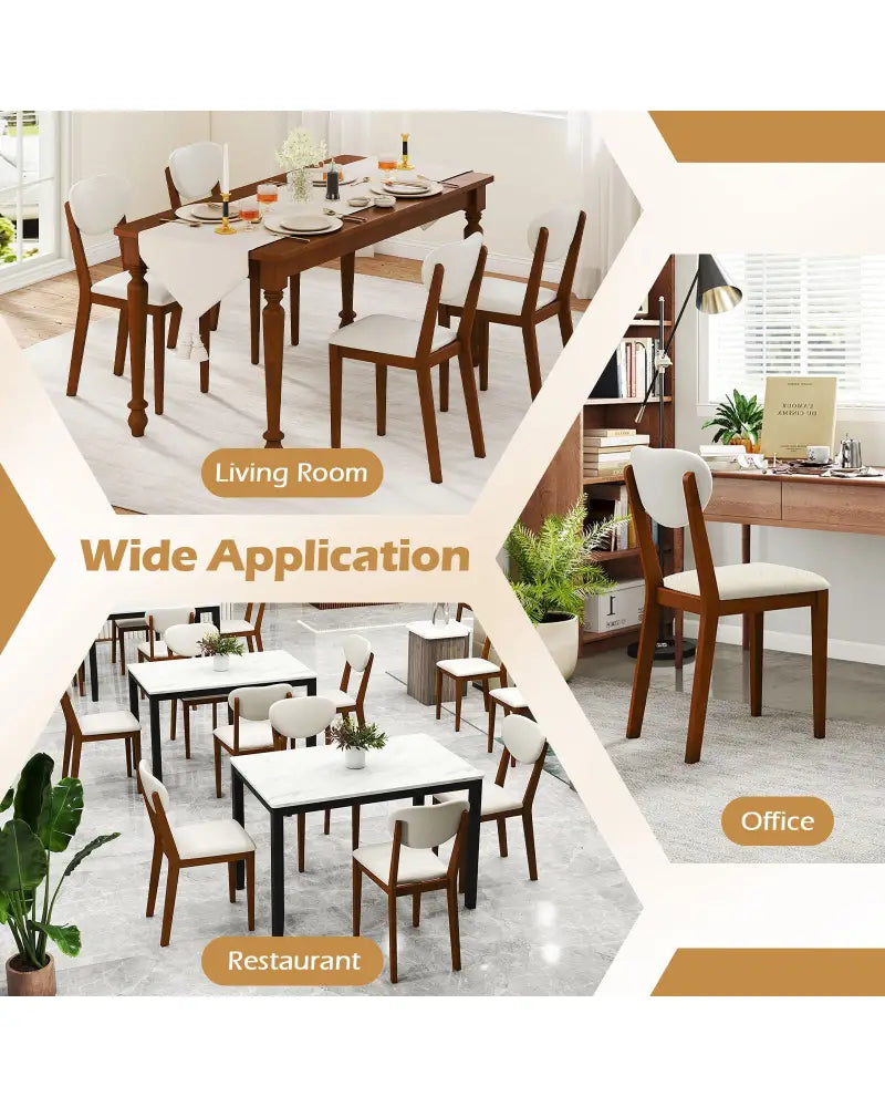 Sherpa Dining Chairs Set of 4 with Rubber Wood Legs for Dining Room-Walnut - Walnut - Dining Chairs