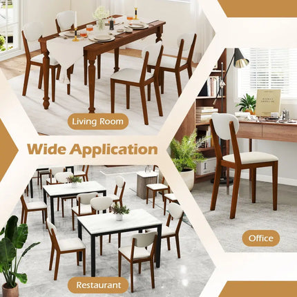 Sherpa Dining Chairs Set of 4 with Rubber Wood Legs for Dining Room-Walnut - Walnut - Dining Chairs