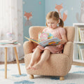 Sherpa Kids Sofa Comfy Toddler Armchair with Solid Rubber Wood Legs-Pink - Pink - Kids Chairs & Seating