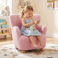 Sherpa Kids Sofa Comfy Toddler Armchair with Solid Rubber Wood Legs-Light Pink - Light Pink - Kids Chairs & Seating