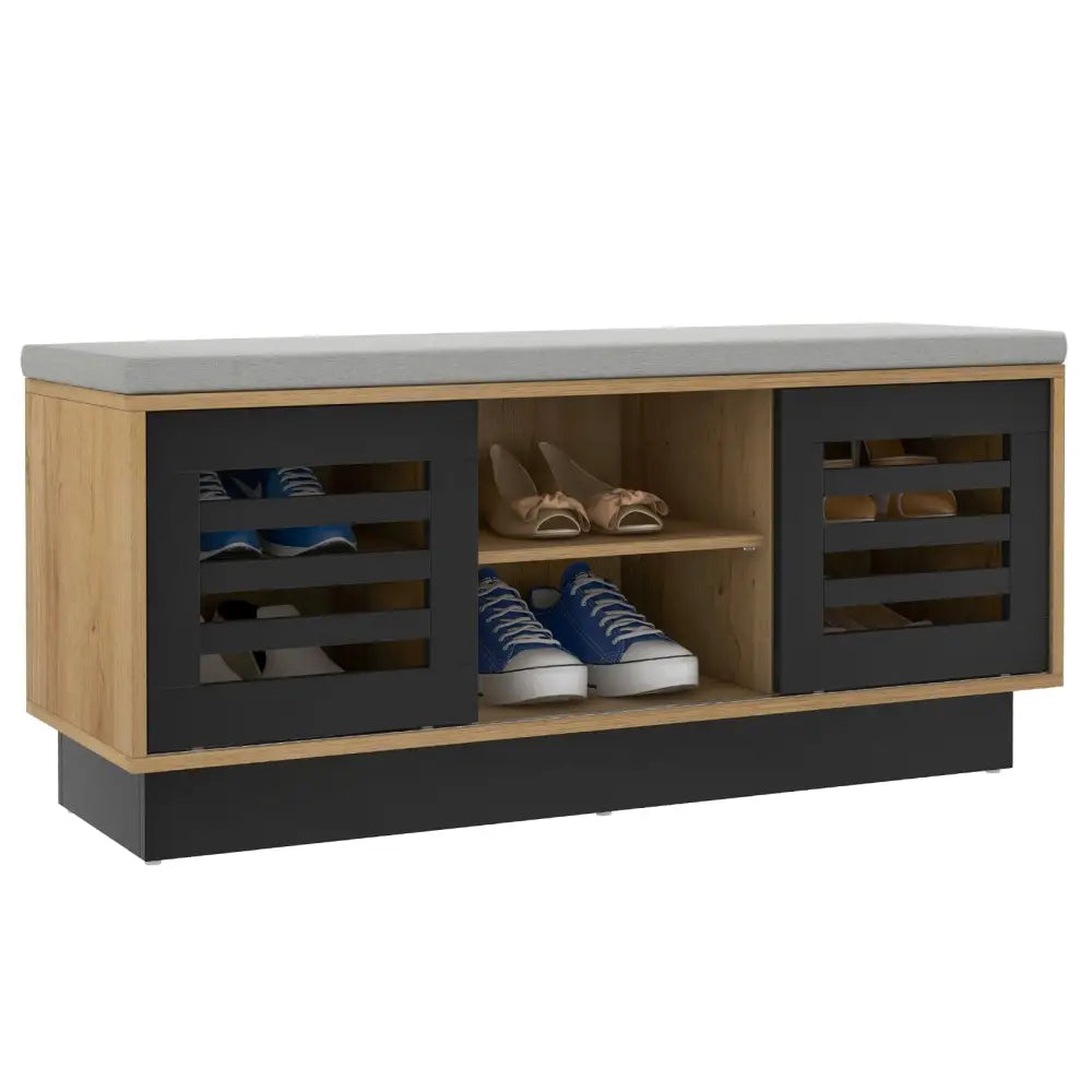 Shoe Bench with 6 Storage Compartments and 3 Adjustable Shelves-Natural - Natural - Shoe Racks & Storage Benches