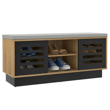 Shoe Bench with 6 Storage Compartments and 3 Adjustable Shelves-Natural - Natural - Shoe Racks & Storage Benches