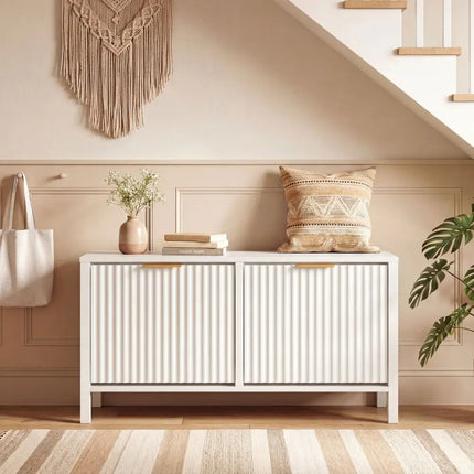 Shoe Storage Bench Narrow Wooden Entryway Bench with 2 Flip Drawers-White - White - Shoe Racks & Storage Benches