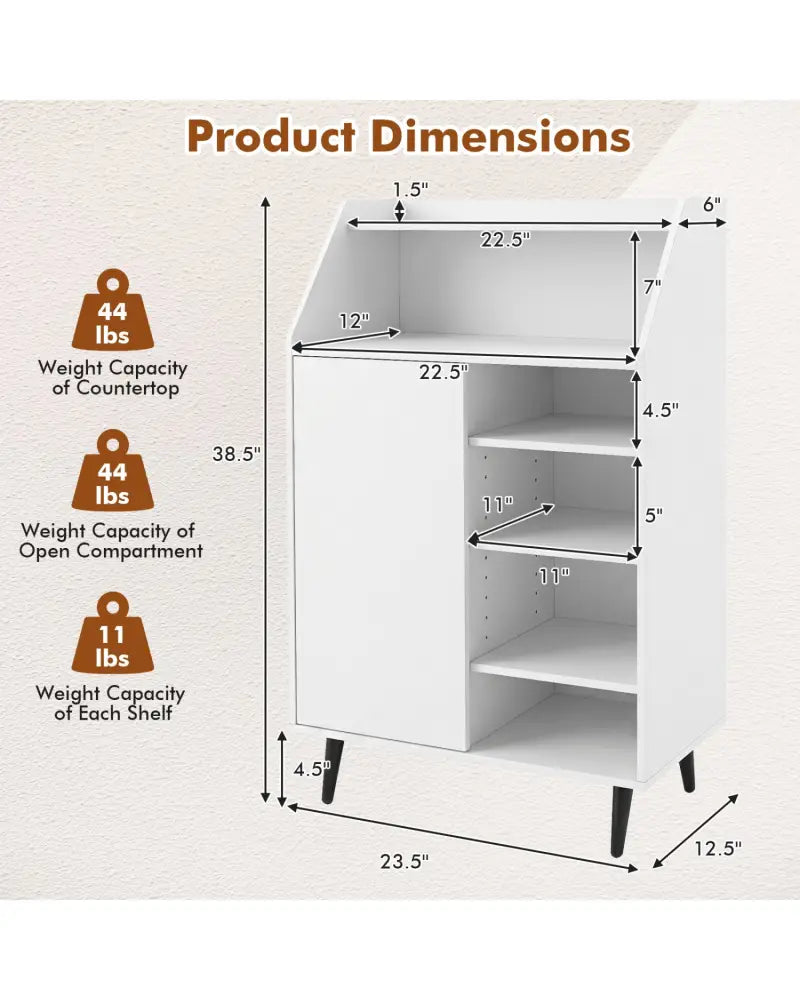 Shoe Storage Cabinet with 2-Tier Open Compartment and 4-Tier Adjustable Shelf-White - White - Shoe Racks & Storage