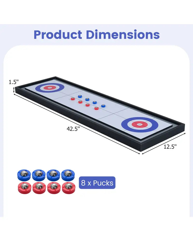 Shuffleboard and Curling 2 in 1 Board Game Portable 2-Sided Tabletop Shuffle Board Game - Game Room