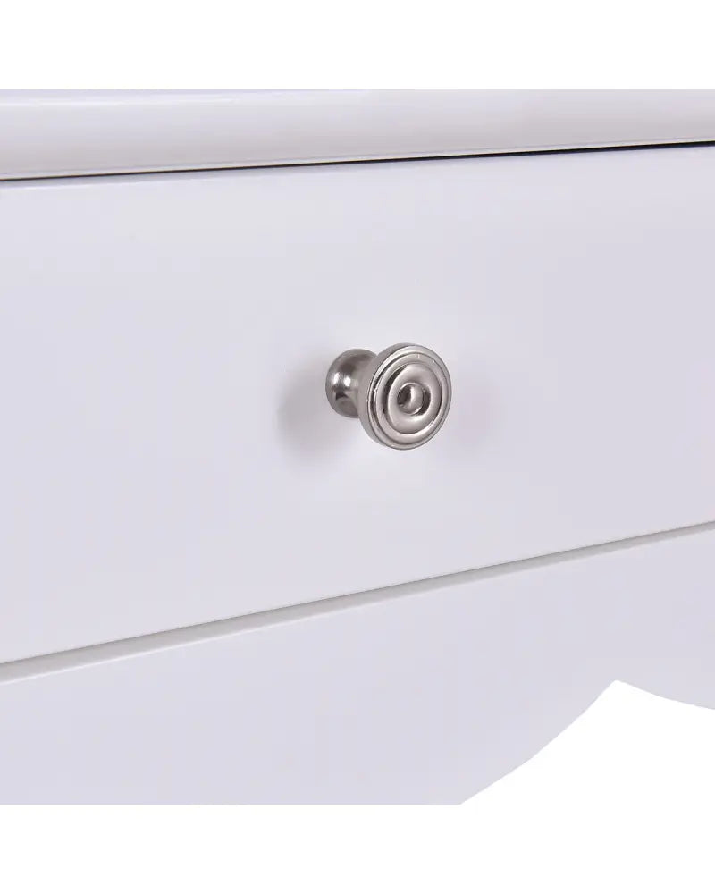 Side Sofa Table with Storage 3-Drawers-White - White - Console Tables