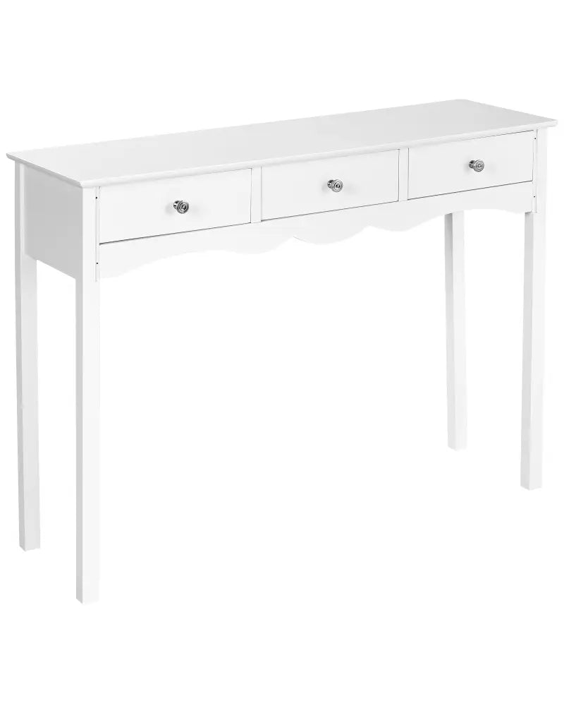 Side Sofa Table with Storage 3-Drawers-White - White - Console Tables