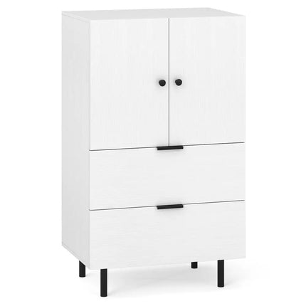 Sideboard Buffet Cabinet 2-Door Serving Cupboard with Drawers-White - White - Sideboards Cabinets & Buffets