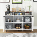 Sideboard Buffet Cabinet Kitchen Storage Cabinet with 5-Position Adjustable Shelves-White - White - Sideboards Cabinets