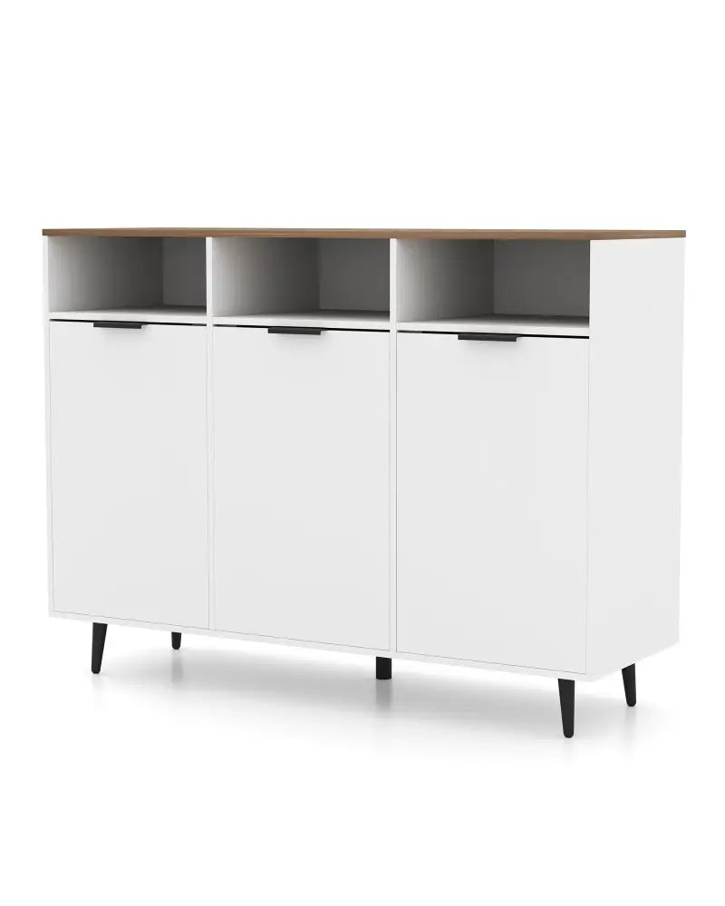 Sideboard Buffet Cabinet Kitchen Storage Cabinet with 5-Position Adjustable Shelves-White - White - Sideboards Cabinets