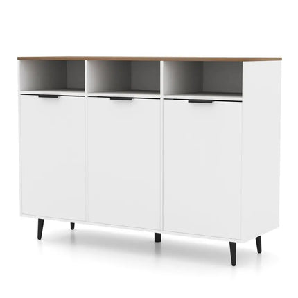 Sideboard Buffet Cabinet Kitchen Storage Cabinet with 5-Position Adjustable Shelves-White - White - Sideboards Cabinets