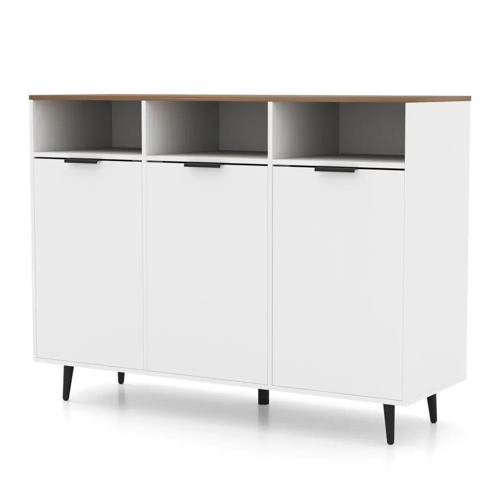 Sideboard Buffet Cabinet Kitchen Storage Cabinet with 5-Position Adjustable Shelves-White - White - Sideboards Cabinets