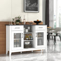 Sideboard Buffet Cabinet with 2 Drawers and 4 Adjustable Shelves-White - White - Sideboards Cabinets & Buffets