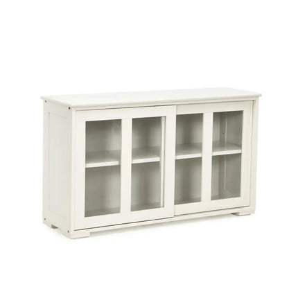 Sideboard Buffet Cupboard Storage Cabinet with Sliding Door-Antique White - White - Sideboards Cabinets & Buffets