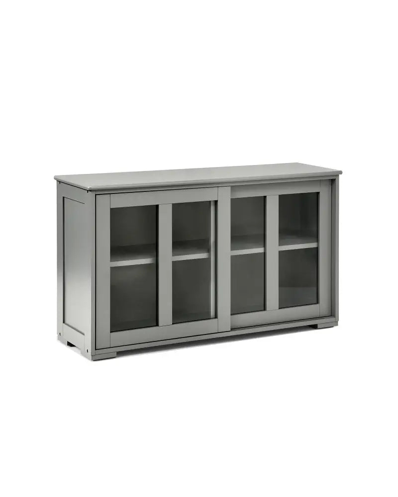 Sideboard Buffet Cupboard Storage Cabinet with Sliding Door-Gray - Gray - Sideboards Cabinets & Buffets