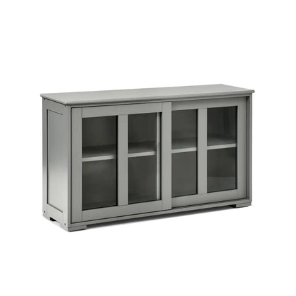 Sideboard Buffet Cupboard Storage Cabinet with Sliding Door-Gray - Gray - Sideboards Cabinets & Buffets