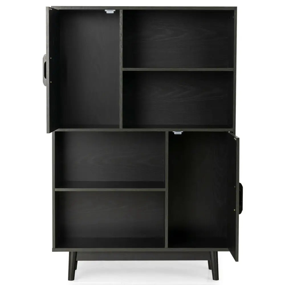 Sideboard Storage Cabinet with Door Shelf-Black - Black - Cabinets & Chests