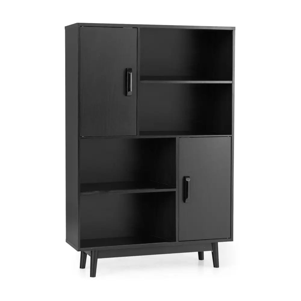 Sideboard Storage Cabinet with Door Shelf-Black - Black - Cabinets & Chests