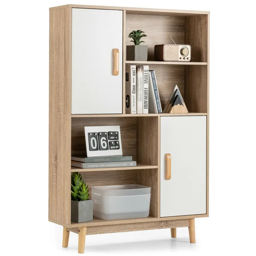 Sideboard Storage Cabinet with Door Shelf-White - White - Cabinets & Chests