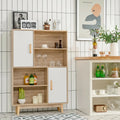 Sideboard Storage Cabinet with Door Shelf-White - White - Cabinets & Chests
