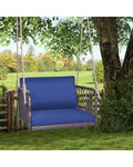 Single Person Hanging Seat with Seat and Back Cushions-Navy - Navy - Patio Rocking Chairs & Gliders