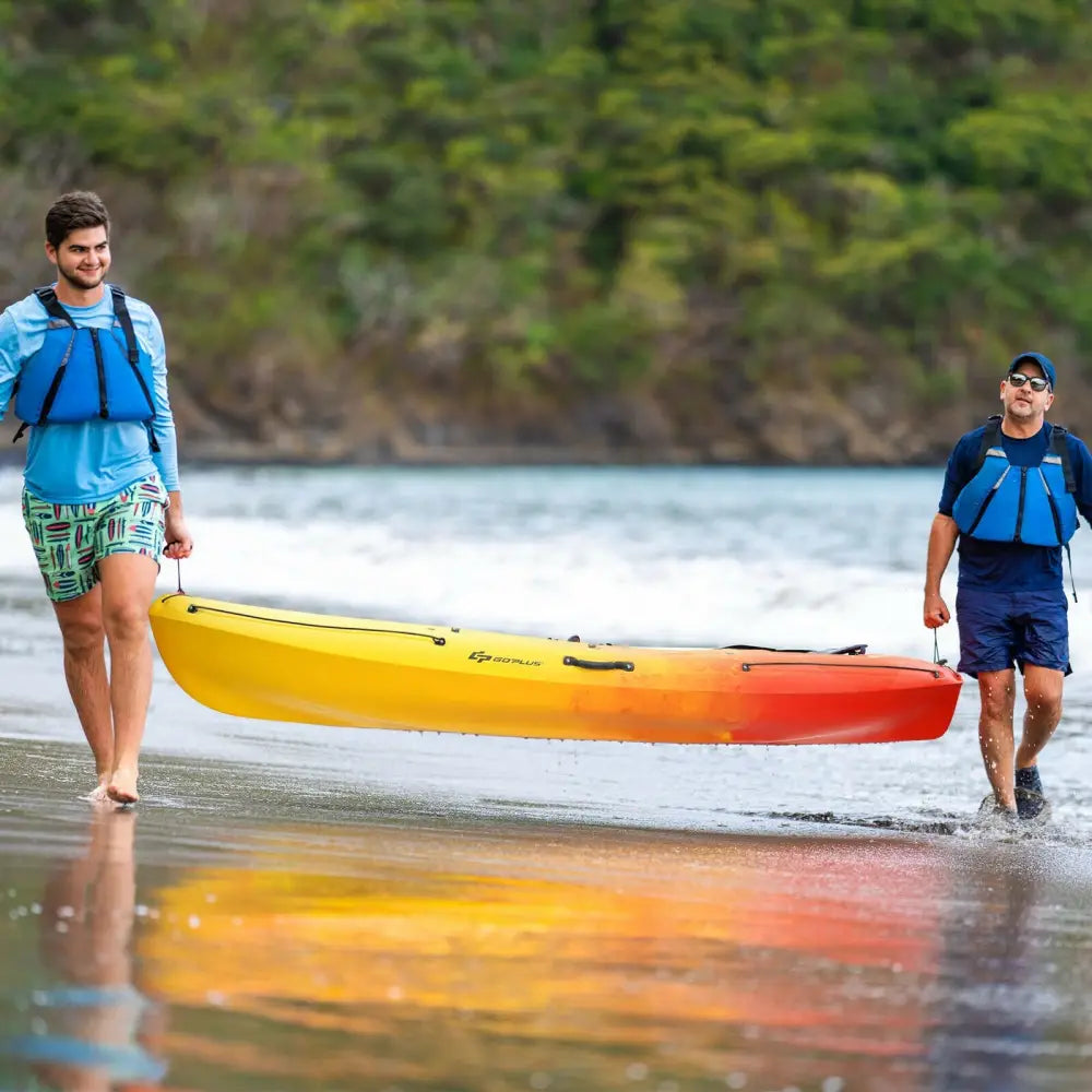 Single Sit-on-Top Kayak with Detachable Aluminum Paddle-Yellow - Yellow - Water Sports